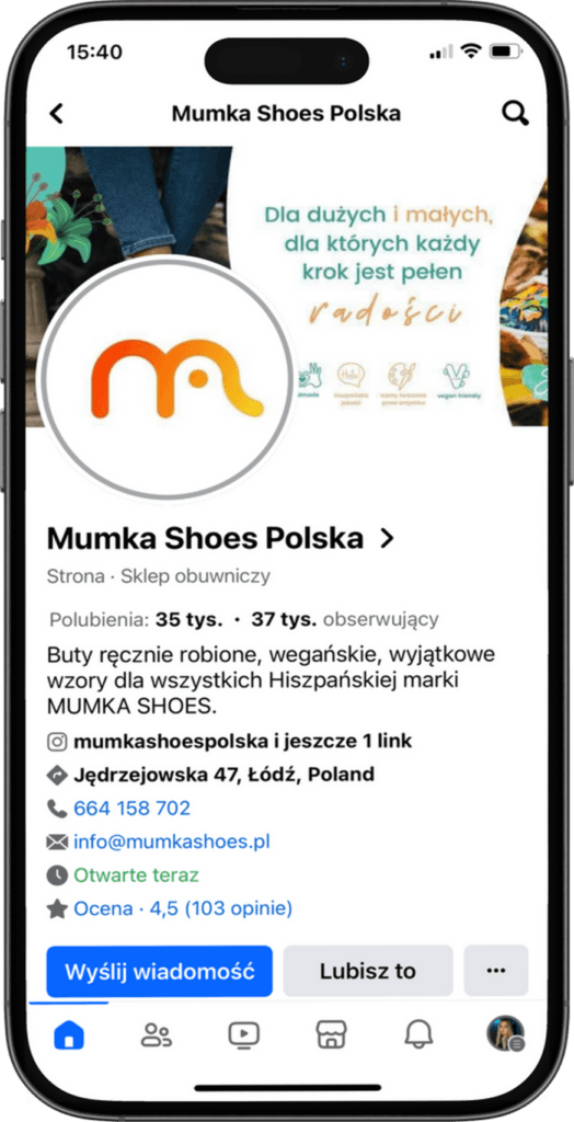 ekran mobilny sklepu Mumka